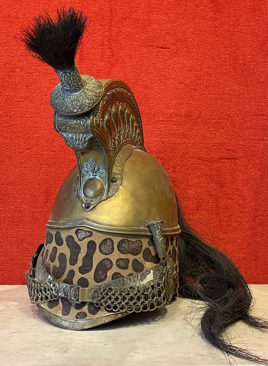 Casque Du 5ème Dragons, Modèle 1845, Epoque Second Empire Napoléon III / Cavalerie-photo-3