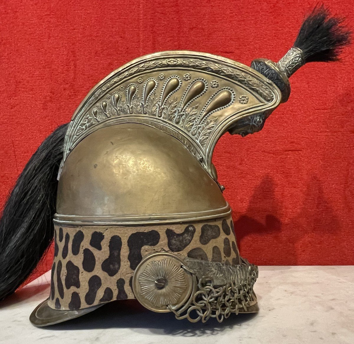 Casque Du 5ème Dragons, Modèle 1845, Epoque Second Empire Napoléon III / Cavalerie-photo-4