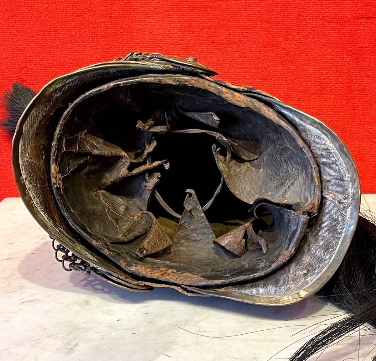 Casque Du 5ème Dragons, Modèle 1845, Epoque Second Empire Napoléon III / Cavalerie-photo-5