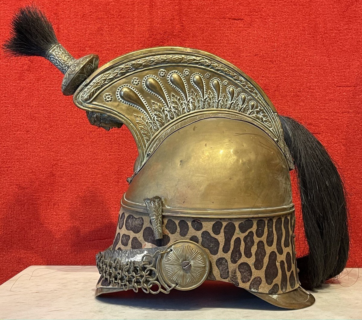 Casque Du 5ème Dragons, Modèle 1845, Epoque Second Empire Napoléon III / Cavalerie-photo-1