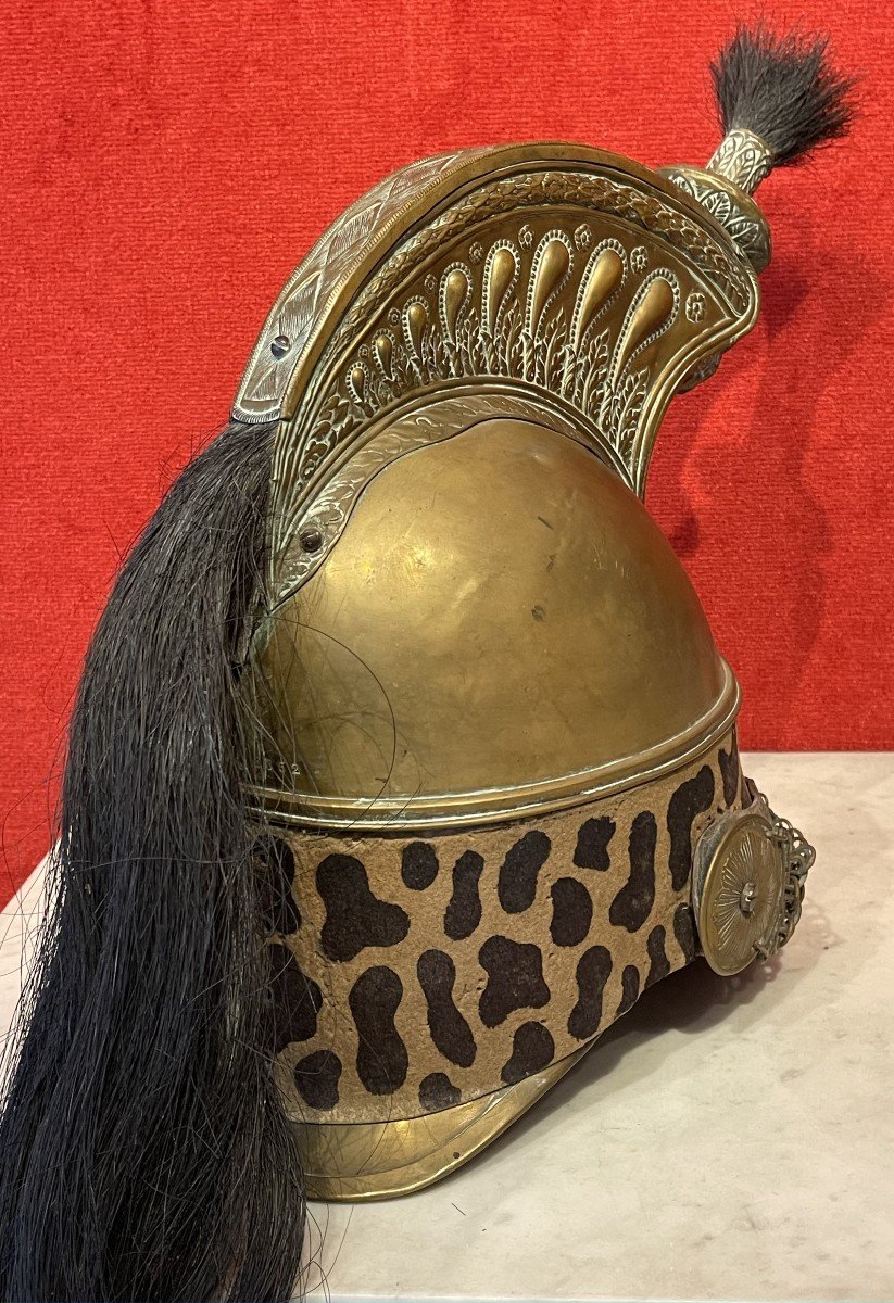 Casque Du 5ème Dragons, Modèle 1845, Epoque Second Empire Napoléon III / Cavalerie-photo-3