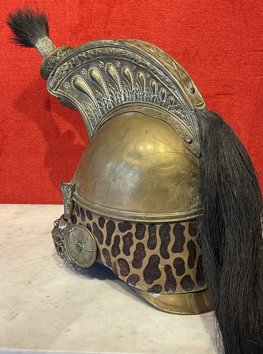 Casque Du 5ème Dragons, Modèle 1845, Epoque Second Empire Napoléon III / Cavalerie-photo-4