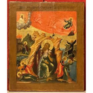 Large Icon Of The Prophet Elijah, Russia 18th Century / Old Testament