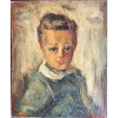 Boris Pastoukhoff  (1894-1974), Portrait d'Enfant, Huile sur Toile, Ecole de Paris / Russie / Ukraine