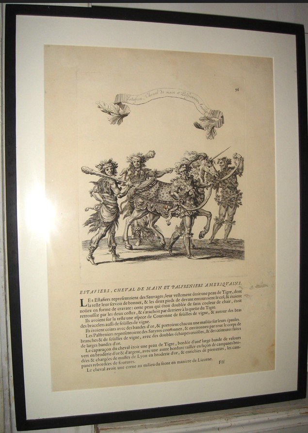 Serie Des 6 Gravures Grand In Folio époque Louis XIV En Noir  Ve Quadrille Du  Grand Carrousel -photo-3