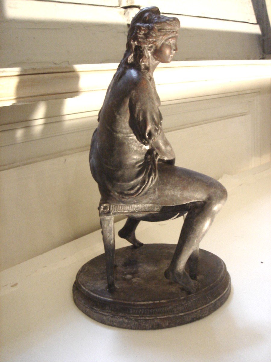 Curiosa: Terracotta Signed Clodion 19th Century; Woman At The Toilet-bidet--photo-3