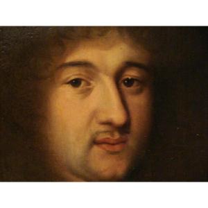 Portrait Of A Man H/t In Its Oval Frame; Young Magistrate Louis XIV Period
