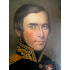 Portrait Of Young Military Man, Corvette Captain, (officer) Romantic Period