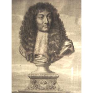 Bust Of King Louis XIV From The Carousel Frontispiece, Large Engraving XVII E 1670