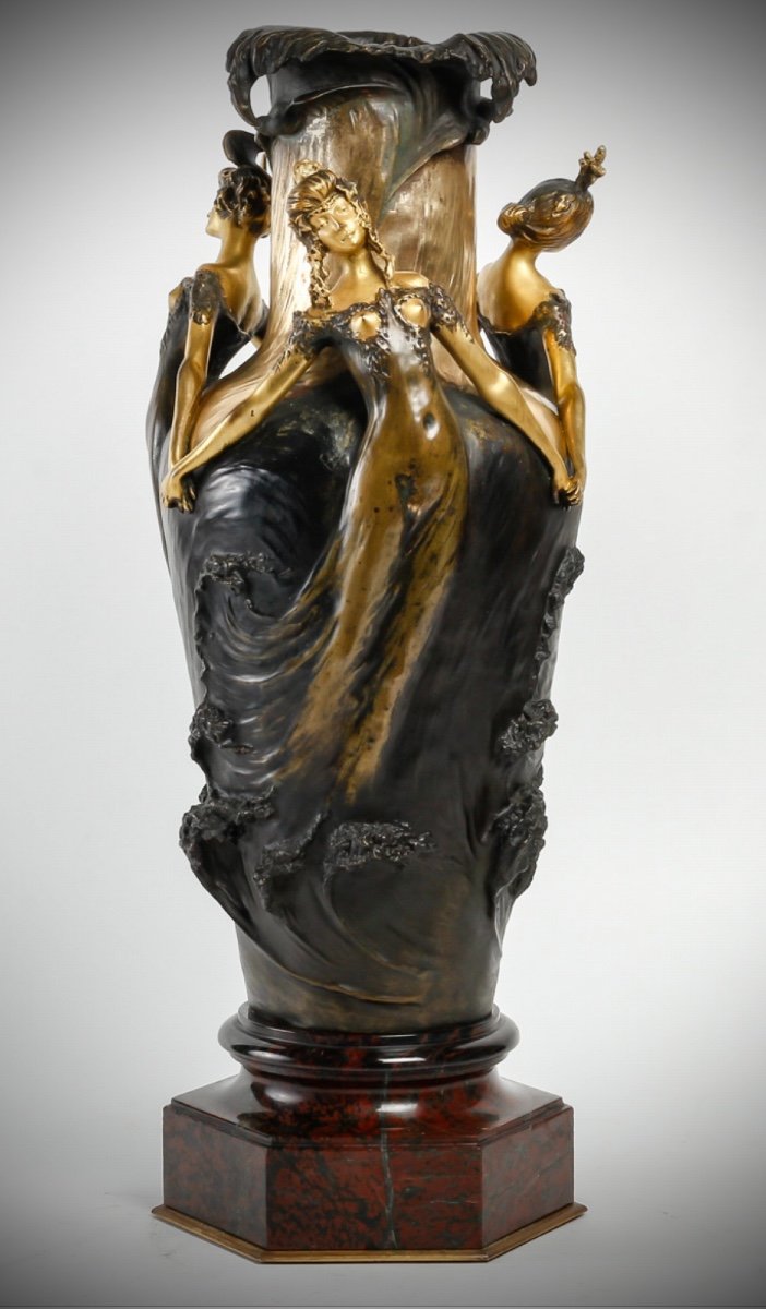 Louis Chalon Bronze Vase-photo-3