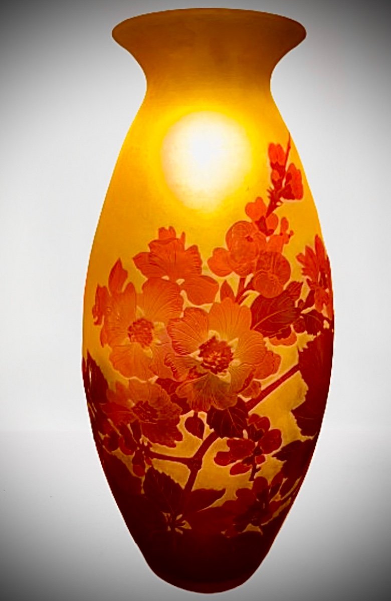 Emile Galle Vase Decorated With Apple Blossoms -photo-1