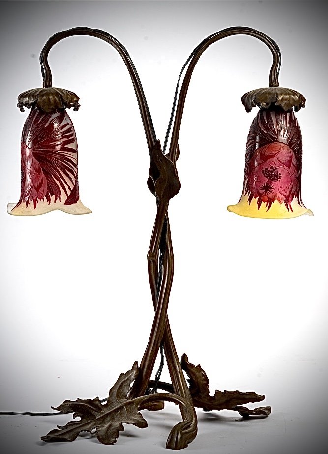 Lampe Double D Emile GallÉ -photo-4