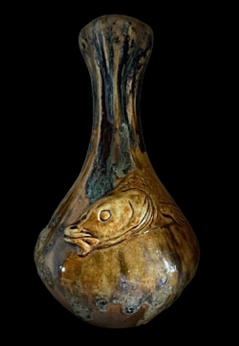 Vase Au Poisson De Charles Virion Et De Montigny  Sur Loing 