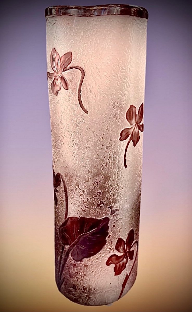 Vase De Daum Nancy Aux Violettes -photo-3