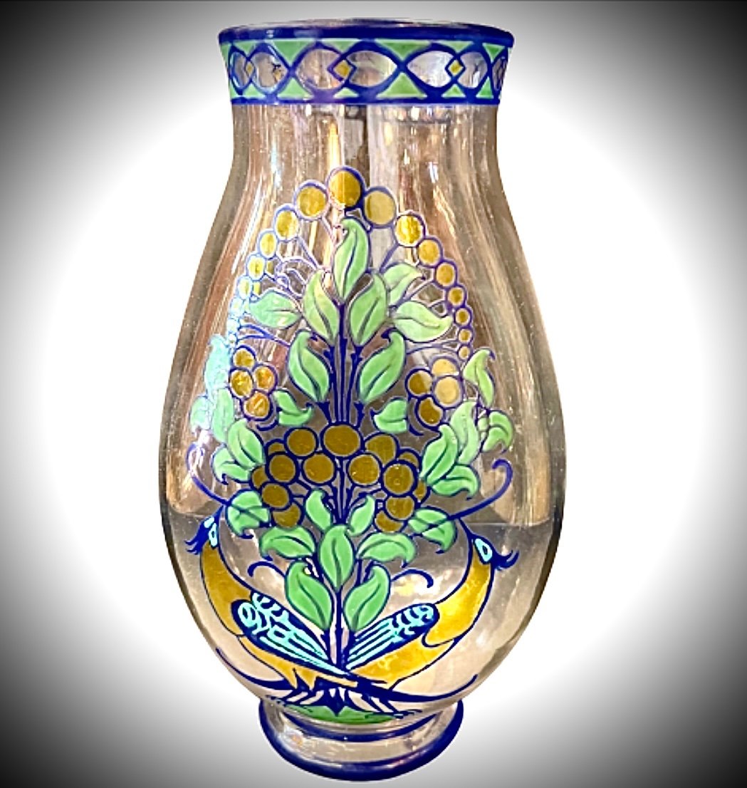 Vase By Marcel Goupy Enamelled