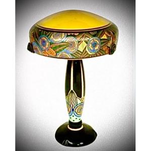 Enameled Lamp By André Delatte 