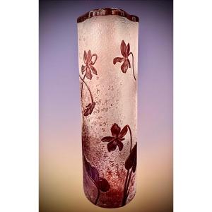 Vase De Daum Nancy Aux Violettes 