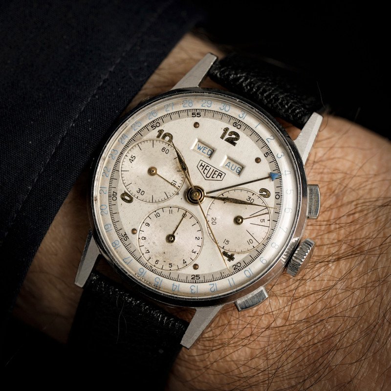 Proantic Heuer Triple Date Stainless Steel Chronograph Ref. 2543 Cal