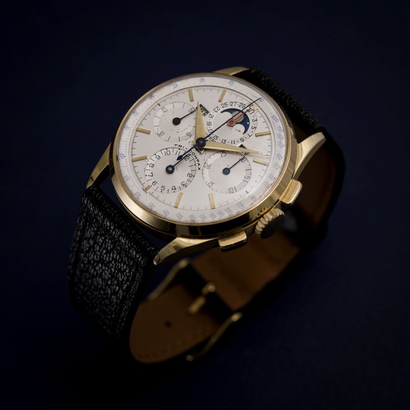  Chronographe Universal Genève Tri - Compax  Or Jaune 18kts -1957--photo-3