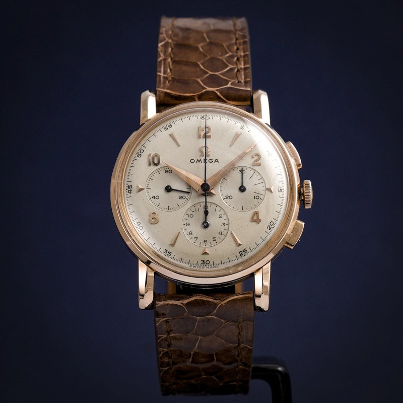 Vintage Omega Chronograph 18kt Rose Gold Ref.2439 Cal.321 -1953--photo-2