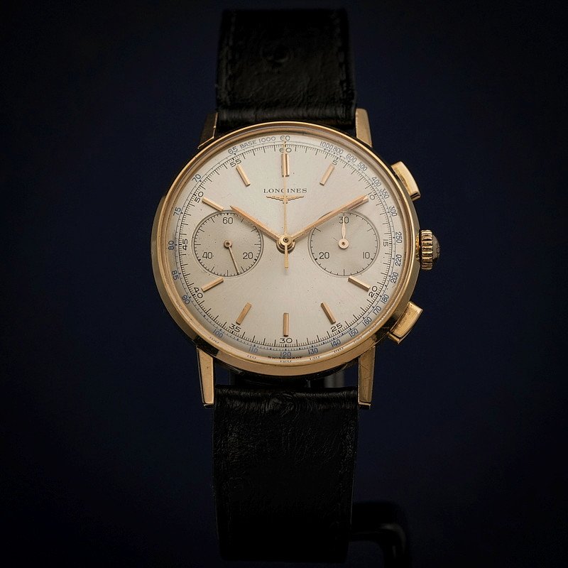 Longines, Chronographe Flyback Cal.30ch Or Rose18kts 36 Mm-1966- -photo-2