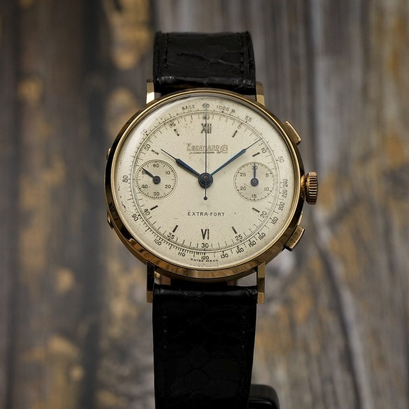 Chronographe Vintage Eberhard & Co. Extra-fort Or Jaune 18k -1945--photo-2