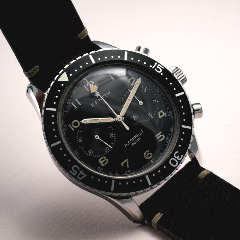  Chronographe Zenith Pilote A.m.i. Type Cp-2 A. Cairelli -1968- -photo-3