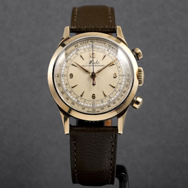 Mido Multi-centerchrono Chronograph Gold / Steel Ref.1219 Cal.1300 -1950--photo-3