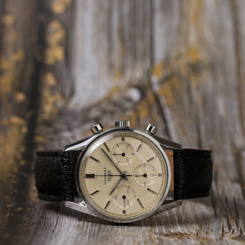 Chronographe Heuer Carrera 12 "eggshell" Dial  Réf.2447s Cal.valjoux 72 -1964--photo-2