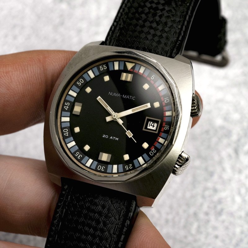 Montre De Plongée Vintage Numa-matic Super Compressor Automatique Nos -1969- -photo-3