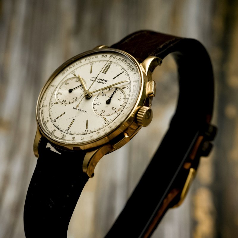  Chronographe Movado Double Signature "mappin & Webb" Or Jaune 18kts -1940--photo-3