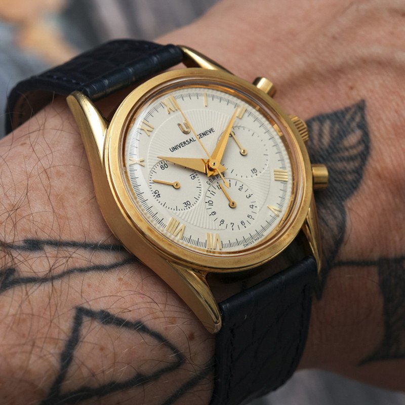 Universal Geneva Compax Chronograph 18kt Yellow Gold -1988--photo-2