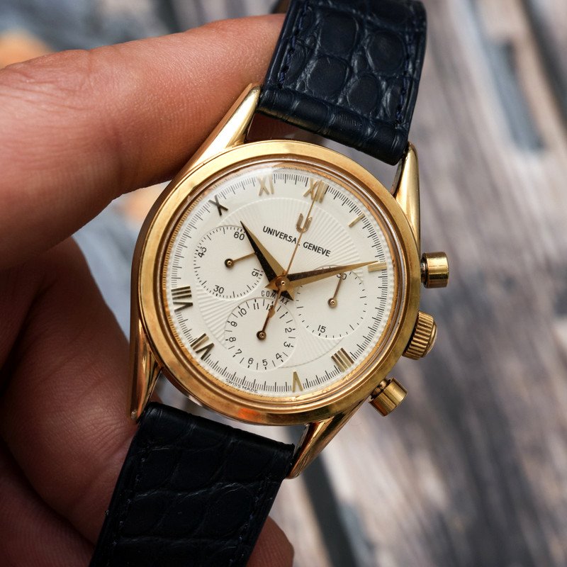 Universal Geneva Compax Chronograph 18kt Yellow Gold -1988--photo-3