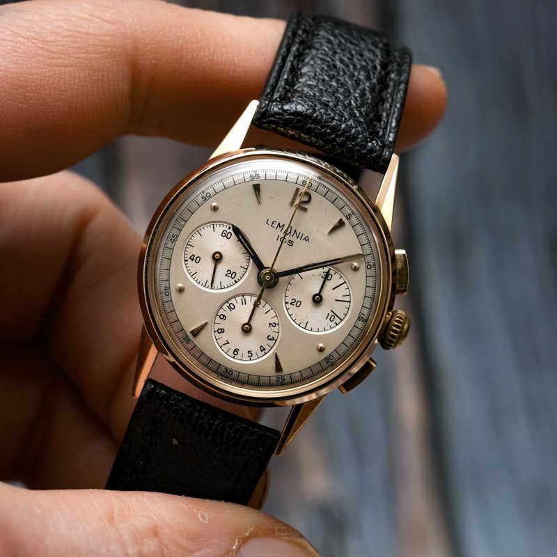 Lemania Chronographe 105 Or Jaune 18k -1950--photo-3