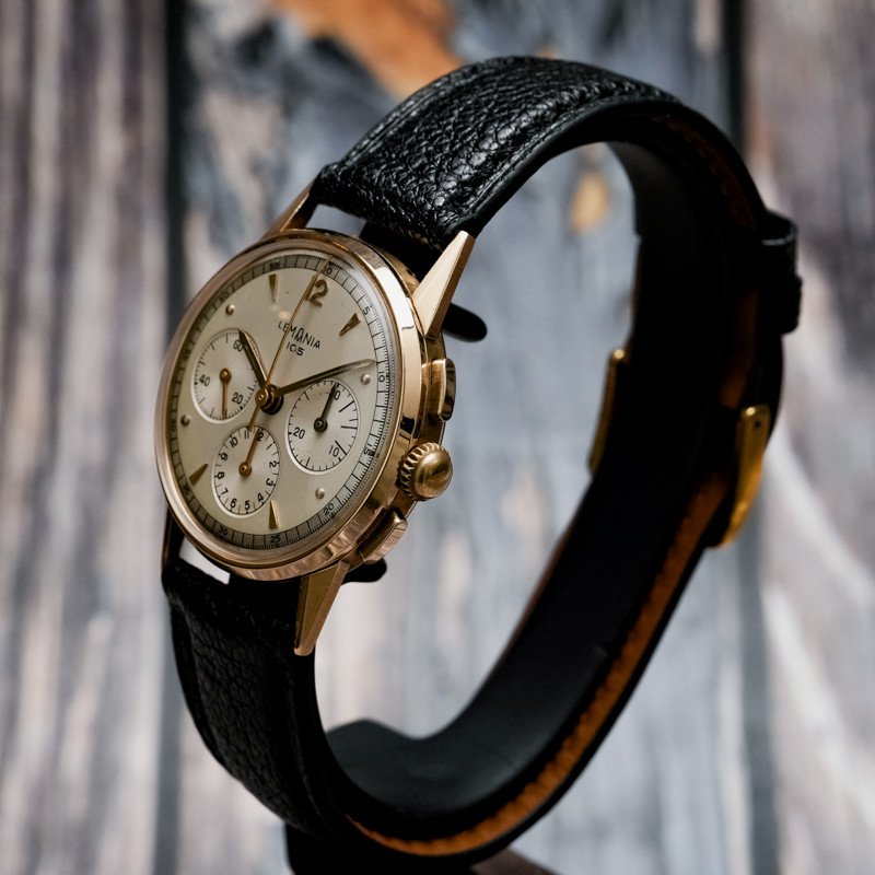 Lemania Chronographe 105 Or Jaune 18k -1950--photo-4