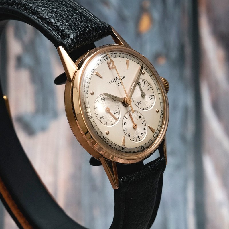 Lemania Chronograph 105 18k Yellow Gold -1950--photo-1