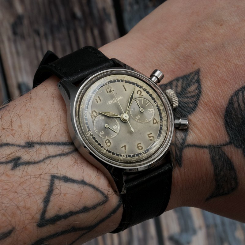  Lemania Ch 27 Stainless Steel Chronograph -1943- -photo-3