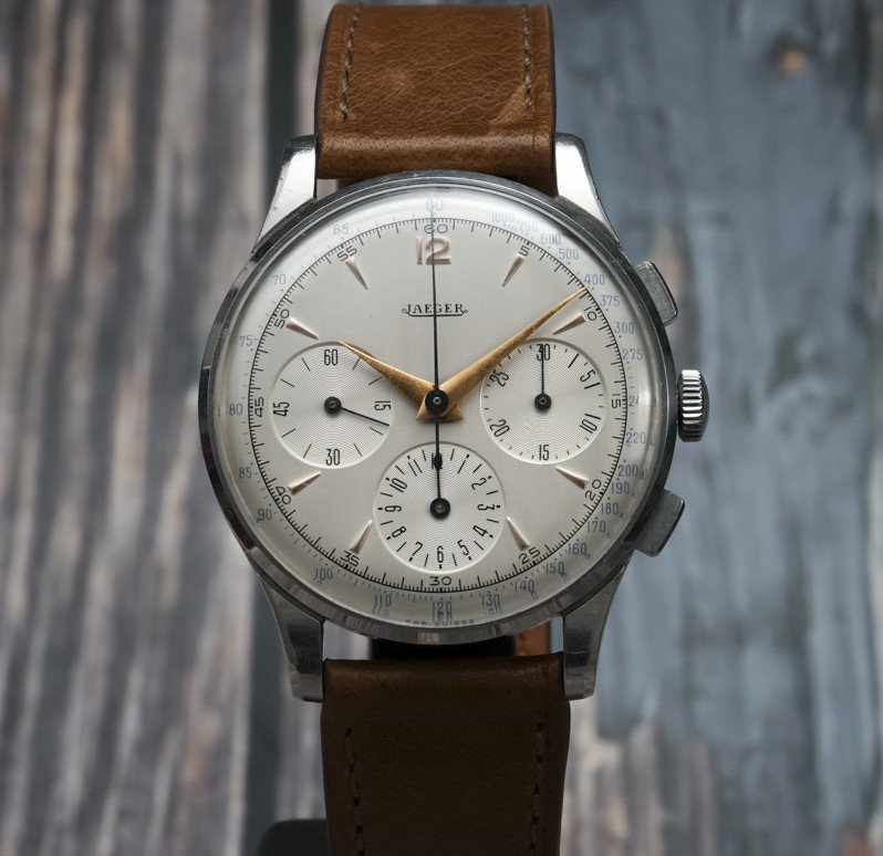 Jaeger Lecoultre Chronographe Tricompax Acier Jumbo -1950-