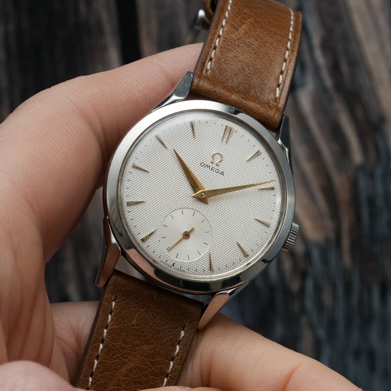 Omega Calatrava 'sub-seconds' Honeycomb Dial Stainless Steel -1951- -photo-3