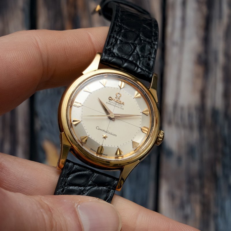 Omega Constellation Chronometer Pie Pan Yellow Gold -1960--photo-3