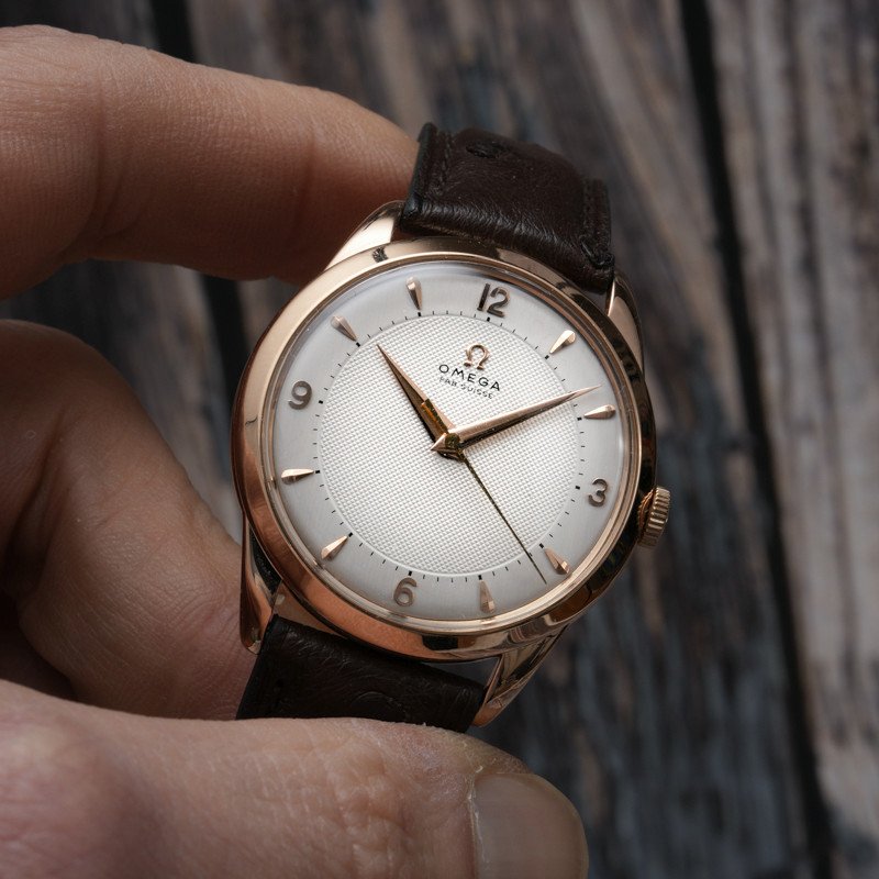 Omega Trésor 18kts Rose Gold “honeycomb Dial” -1952- -photo-3