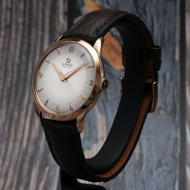 Omega Trésor 18kts Rose Gold “honeycomb Dial” -1952- -photo-4