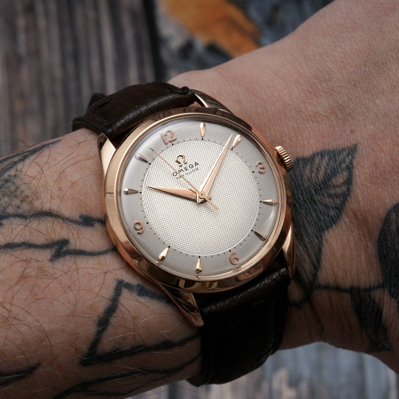 Omega Trésor 18kts Rose Gold “honeycomb Dial” -1952- -photo-2