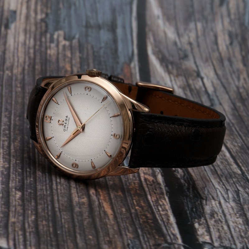 Omega Trésor 18kts Rose Gold “honeycomb Dial” -1952- -photo-3