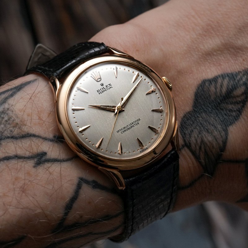 Rolex Perpetual Pre-bombay 18kt Rose Gold -1948- -photo-3