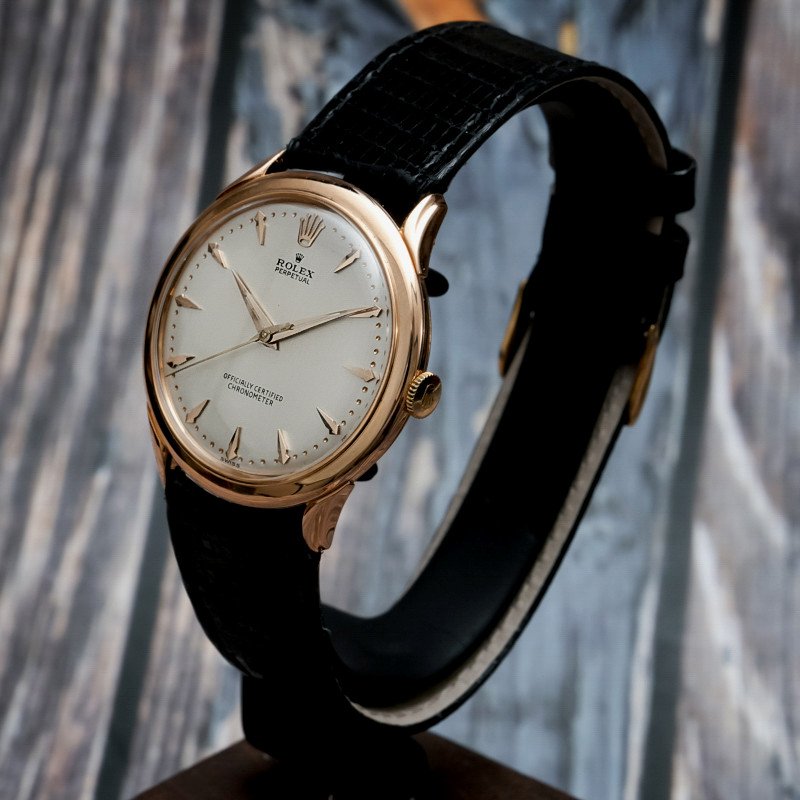 Rolex Perpetual Pre-bombay 18kt Rose Gold -1948- -photo-4