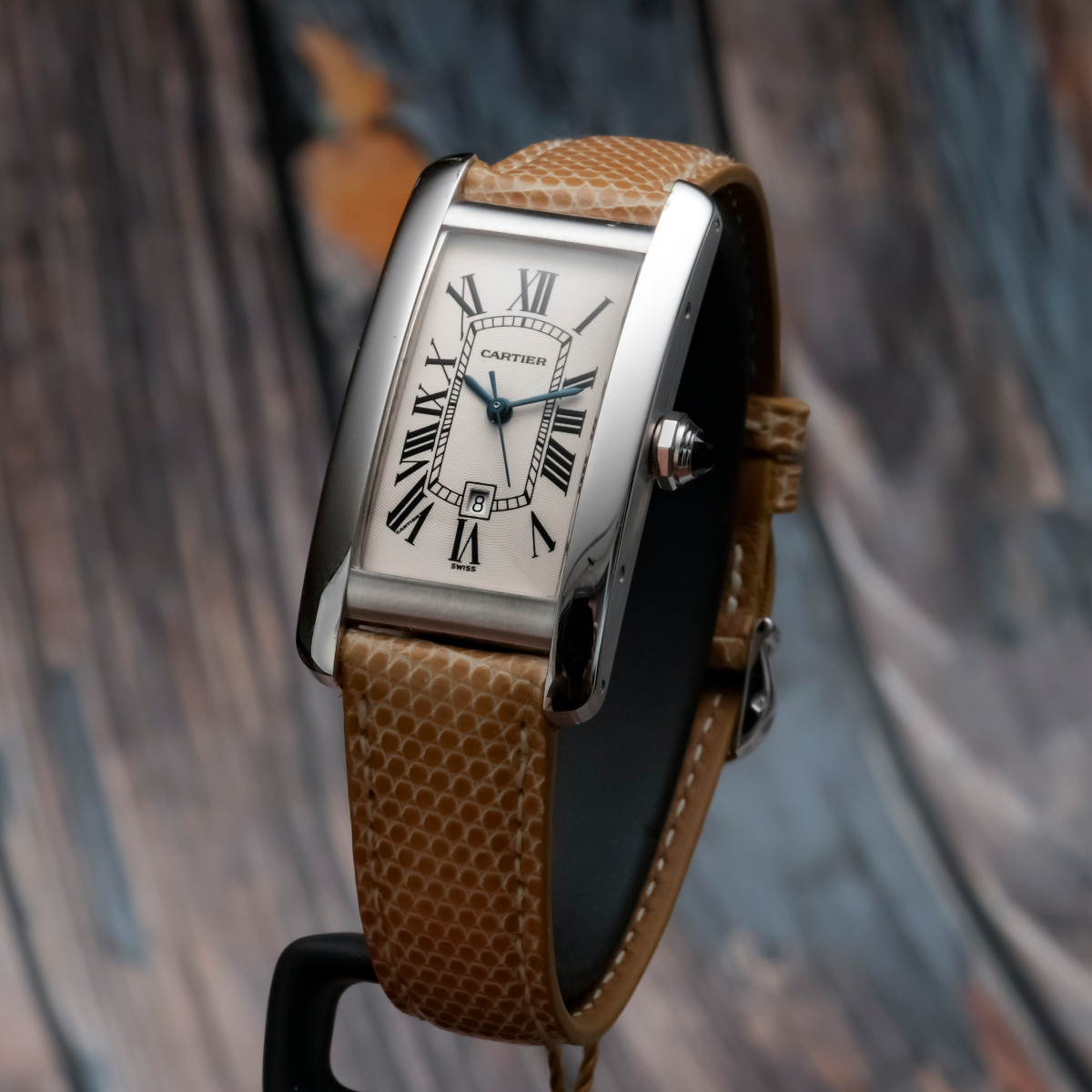 Cartier Tank Americaine Auromatique Or Blanc 18kts Circa 2000-photo-3