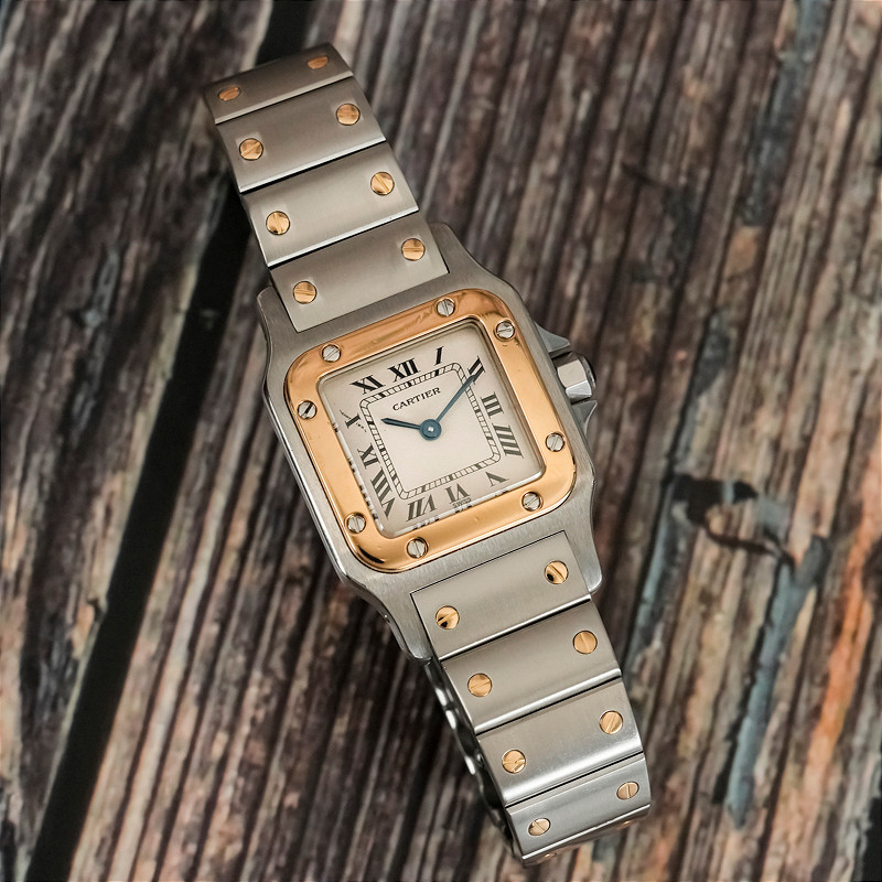 Cartier Santos Galbée Lady 18kt Gold & Steel -2000--photo-2