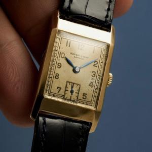 Vintage Kendal & Dent Tank English Yellow Gold Watch -1935-