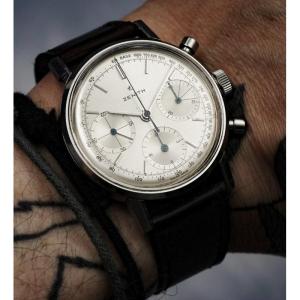  Chronographe Zenith Tricompax Acier Inoxydable -1960- 